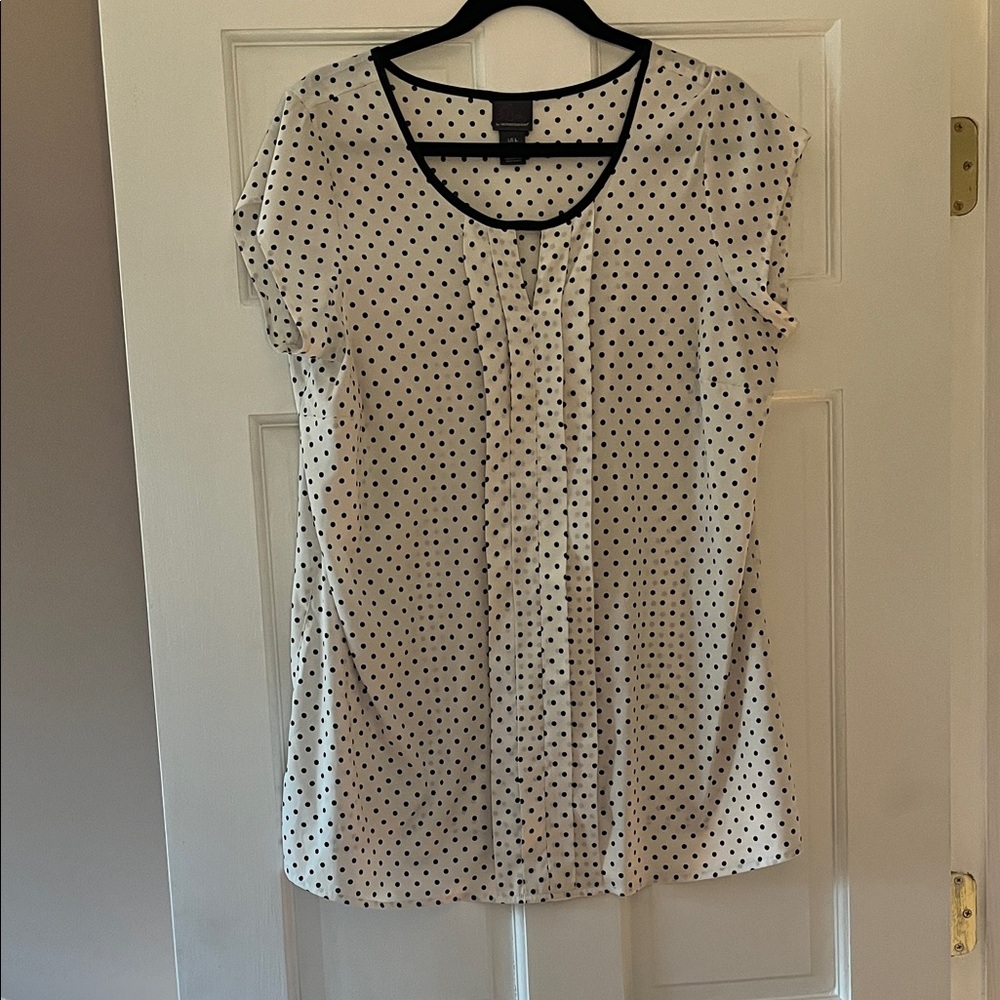 Motherhood Black and White Polka Dot Maternity Blouse